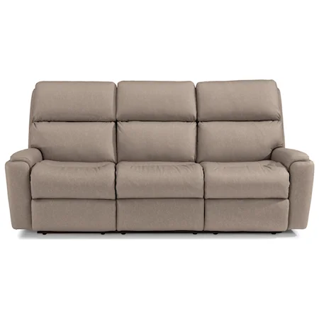 Casual Power Reclining Sofa with Power Headrests